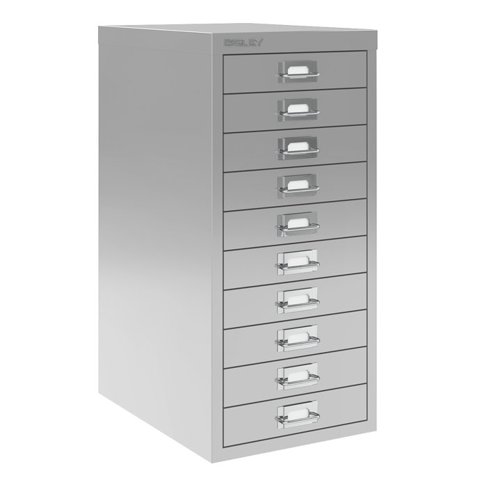 Bisley 10 Drawer Steel UnderDesk Multidrawer Storage Navy